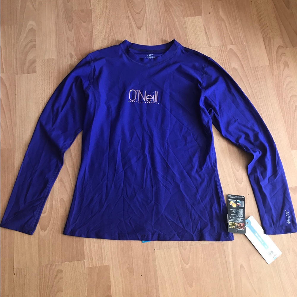 - O’neils women’s LS crew shirt purple size…